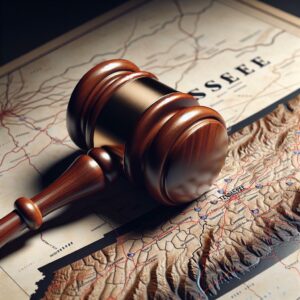 "Gavel on Tennessee map"