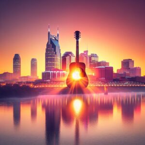 Guitar Sunrise over Nashville Skyline