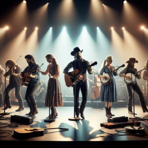 Country artists performing onstage