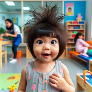 Toddler's unexpected haircut at daycare