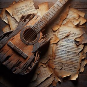 Broken guitar and mystery documents