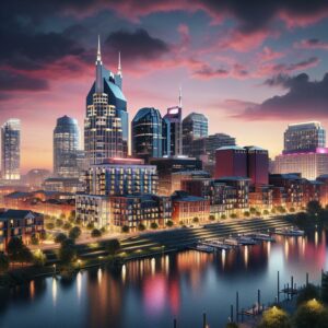 "Nashville skyline with condos"