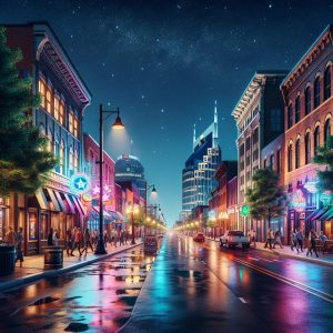 "Nashville street at night"