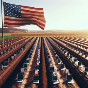 "Laptop farm" and North Korean flag