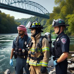 Emergency responders near Cumberland River