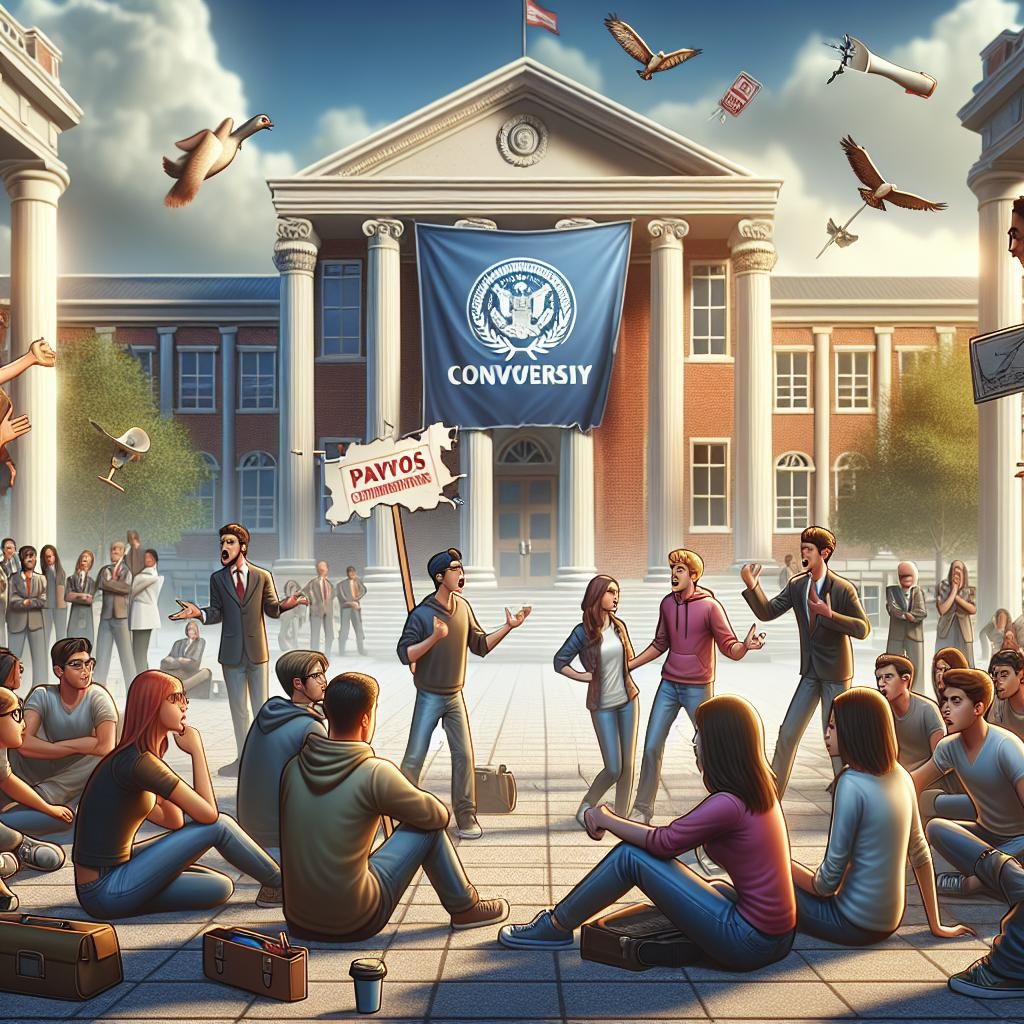 Campus controversy illustration concept