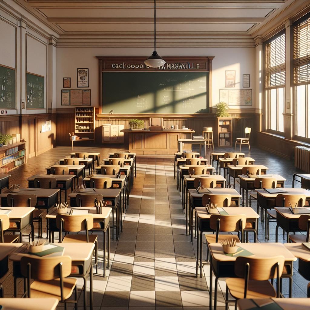 Empty Nashville classroom desks