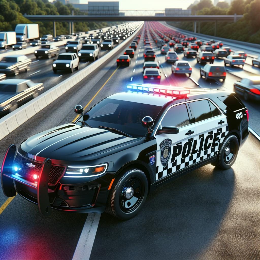 Police car on Interstate 440