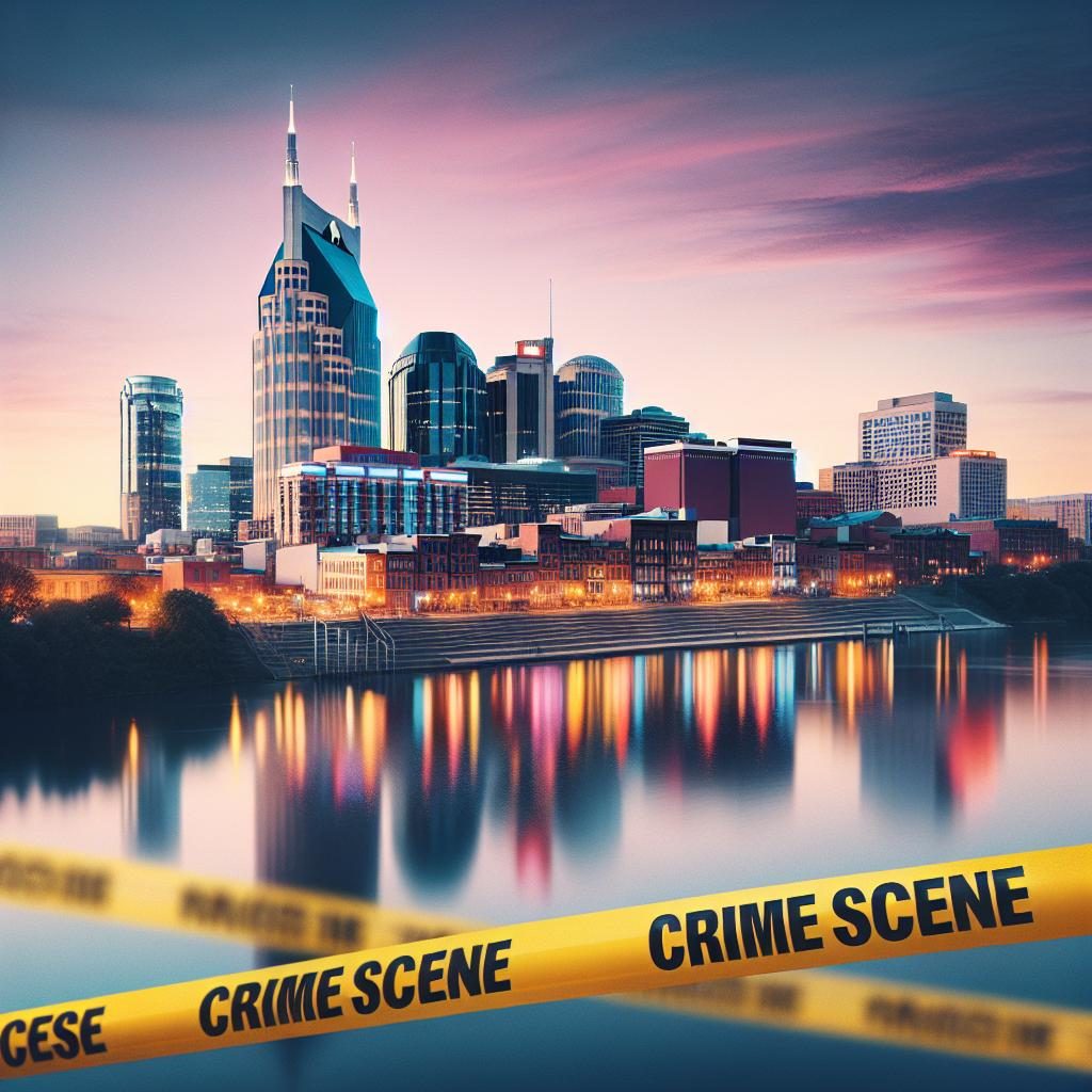 Nashville skyline with crime tape