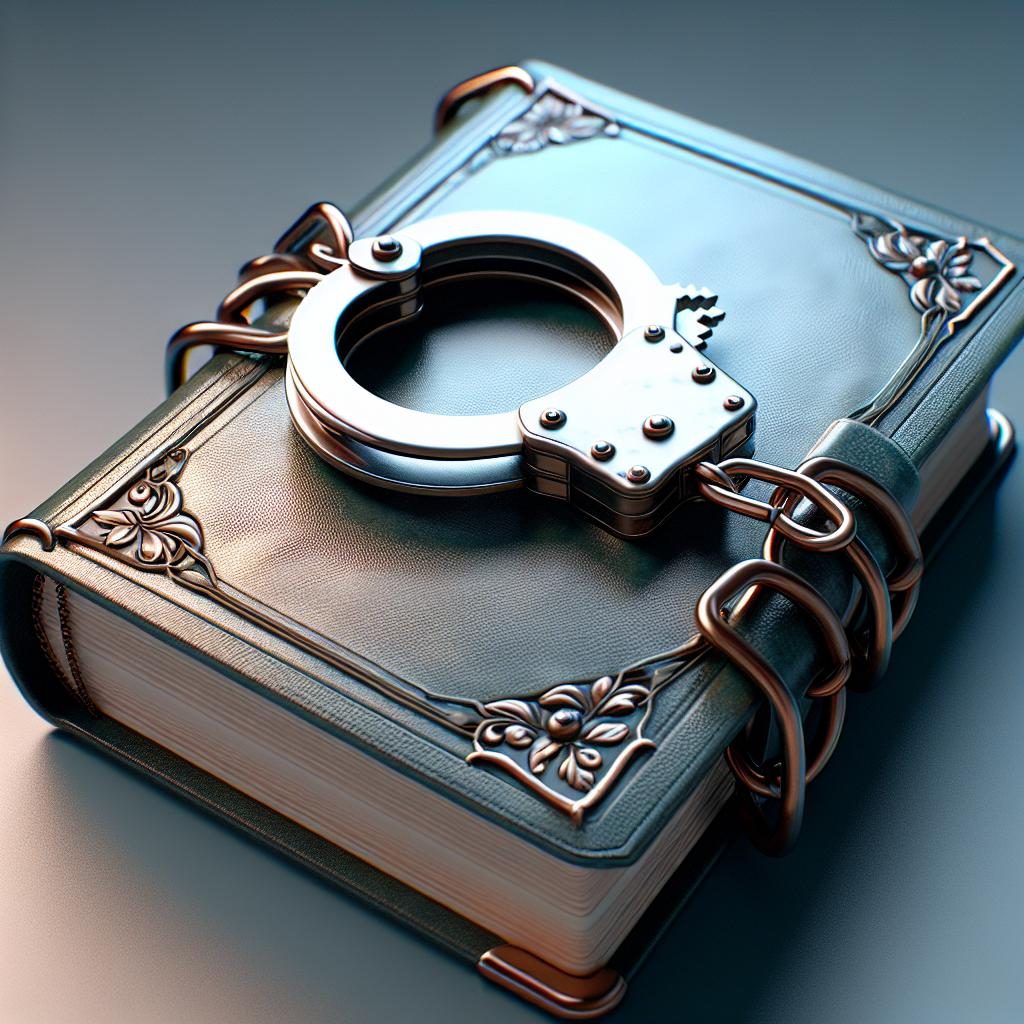 Closed journal with handcuffs