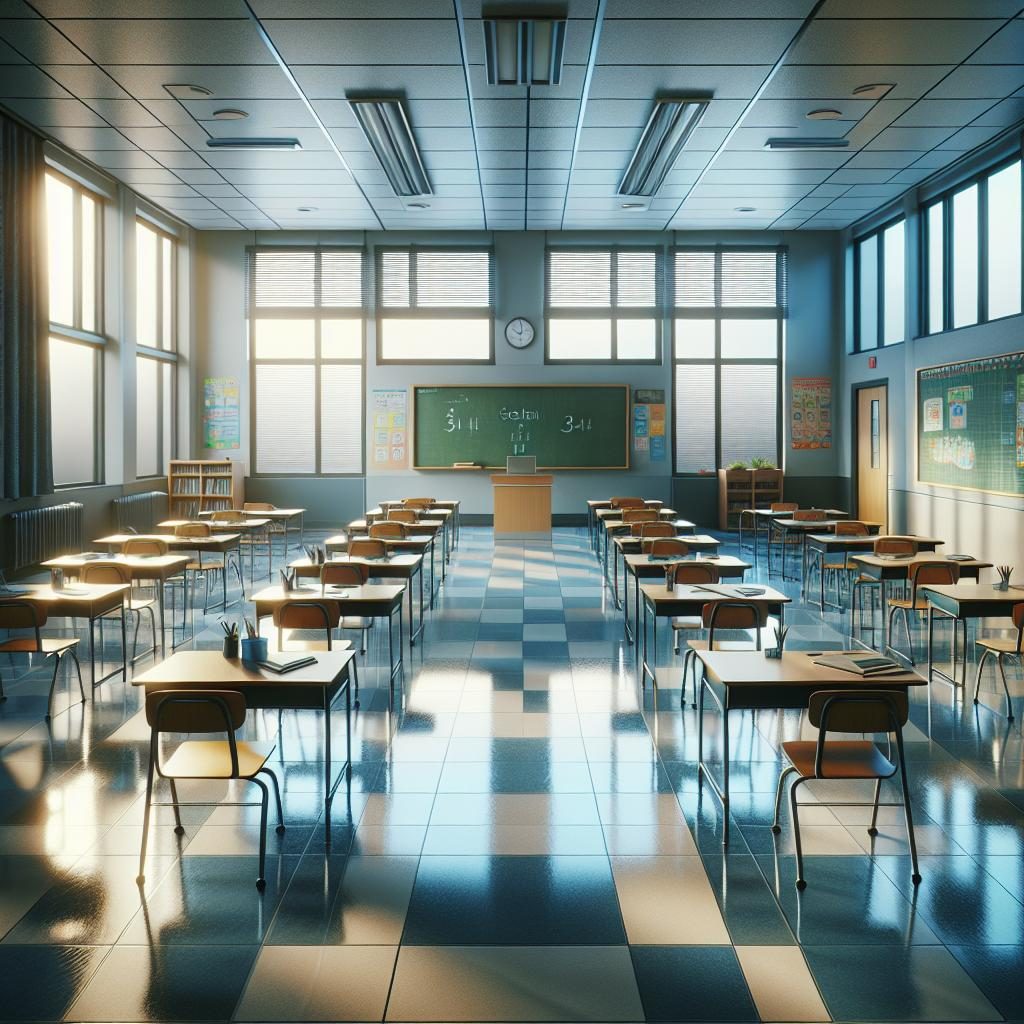 Empty classroom seats