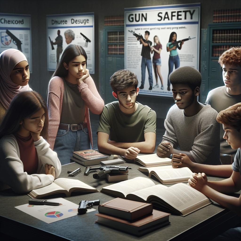 Teens discussing gun safety