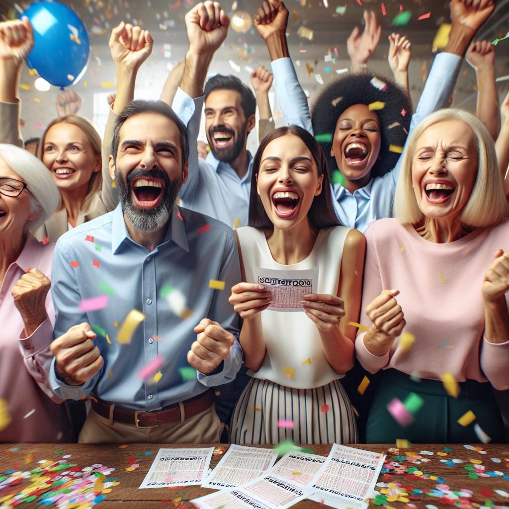 Lottery winners celebration