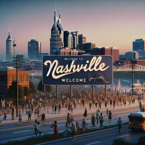 Nashville Skyline Welcome Sign