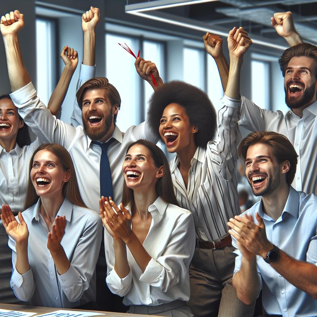 Workers Celebrating Victory