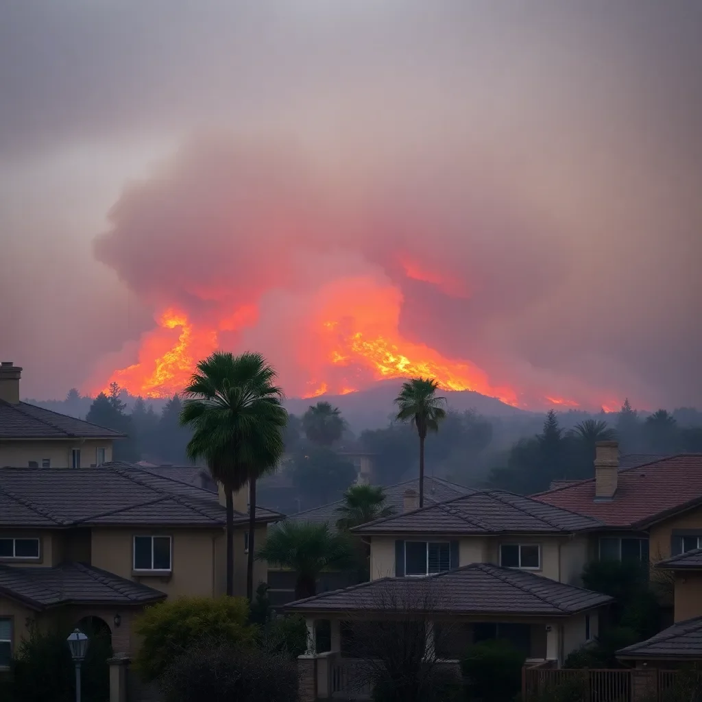 Devastating Wildfire Endangers Southern California Homes Amidst Unfavorable Weather Conditions