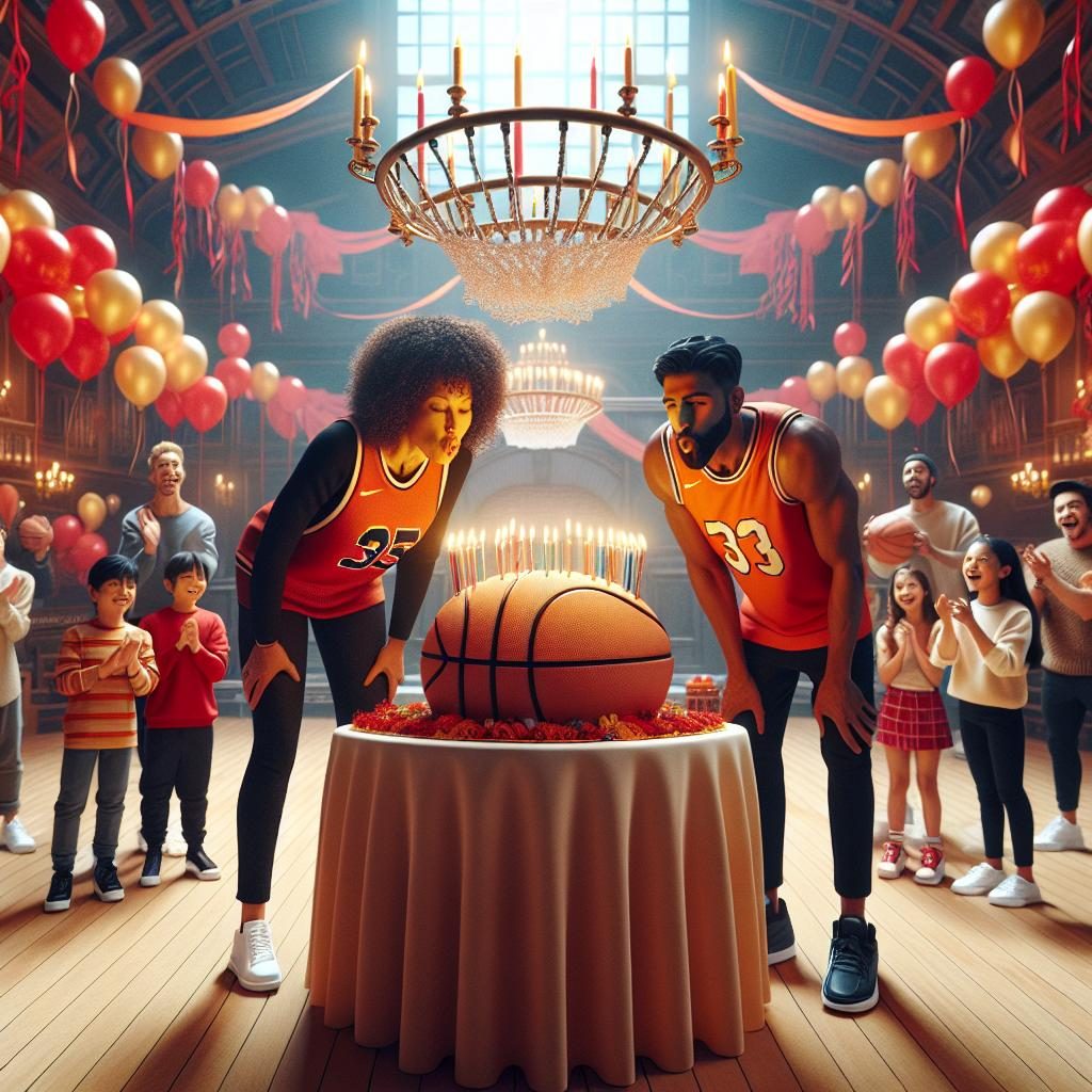 Basketball-themed birthday celebration