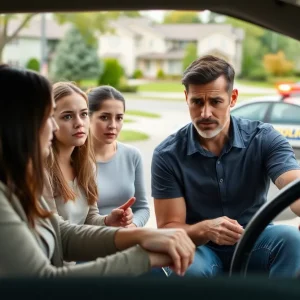 Nashville family discussing safe driving