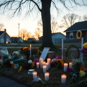 Vigil with candles and flowers in Nashville for shooting victim