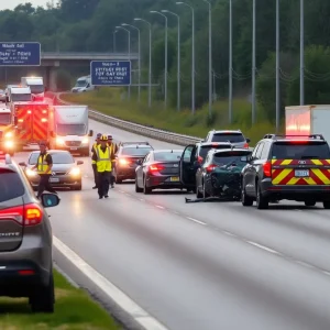 Scene of a multi-vehicle crash on I-24 in Smyrna, TN