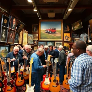 Collectors at the Bob Dylan memorabilia auction in Nashville