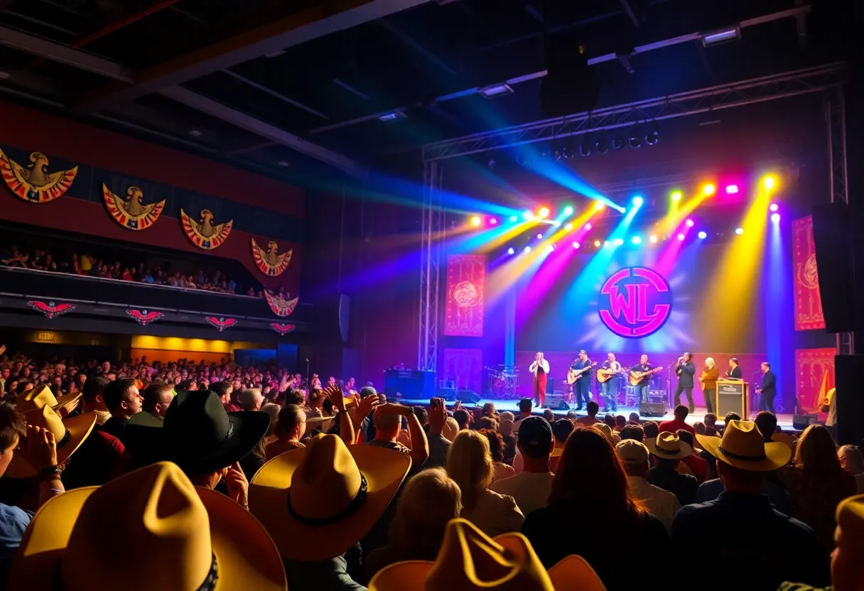 Crowd at a country music concert enjoying the performance