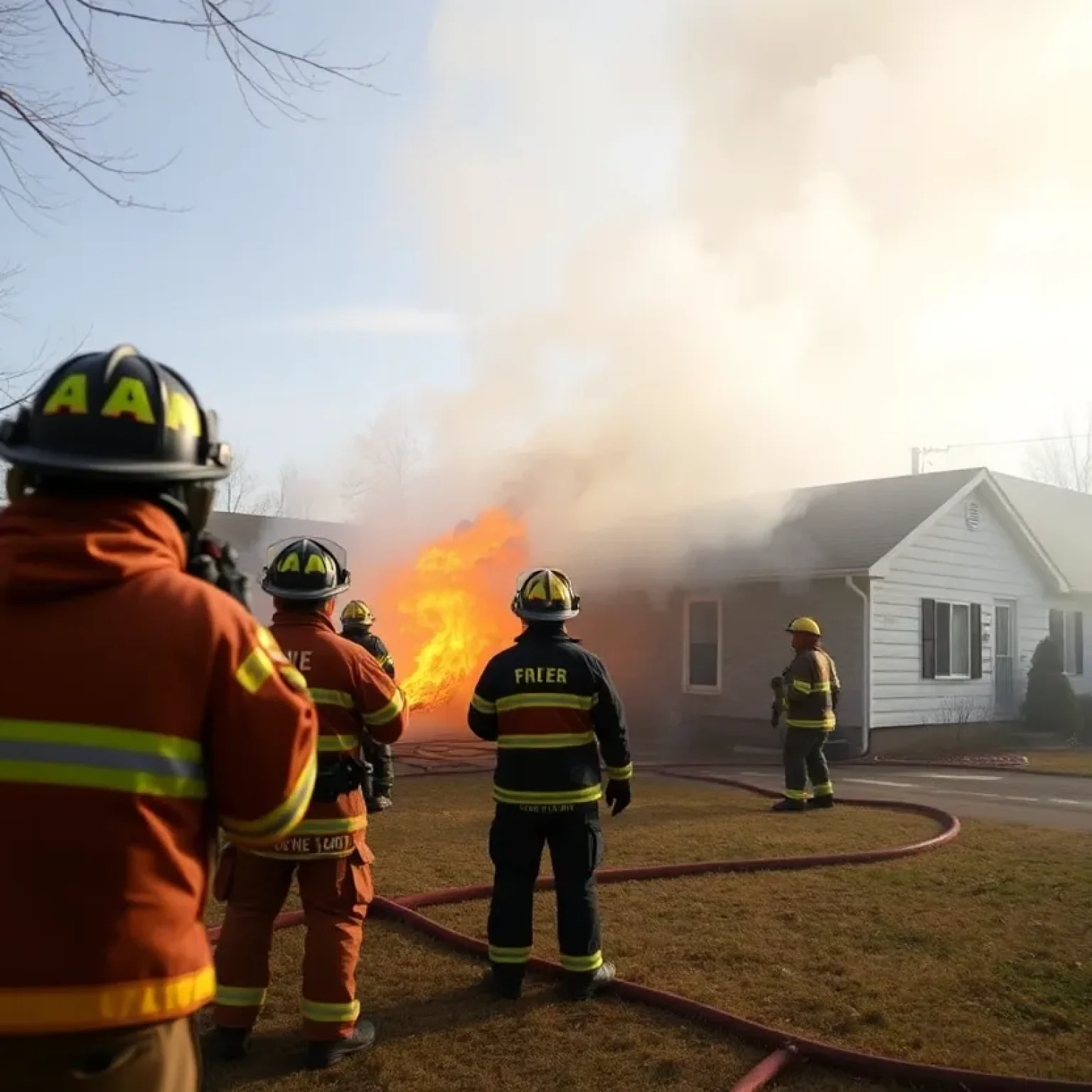 Firefighters responding to a fire in Nashville