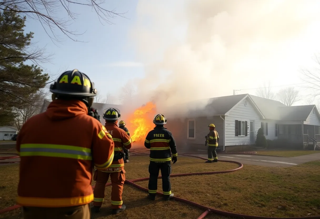 Firefighters responding to a fire in Nashville