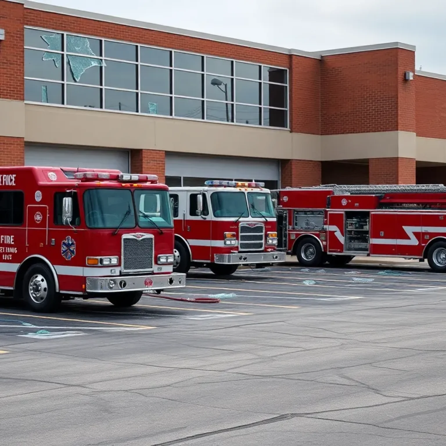 Parking lot at Nashville fire station showing signs of vandalism