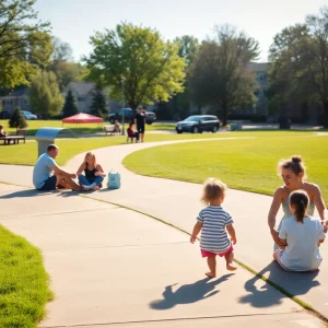 Families enjoying a sunny day in a Nashville park