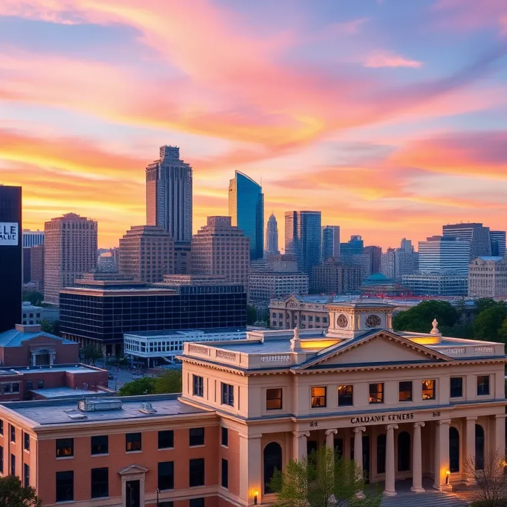 View of Nashville skyline with iconic buildings