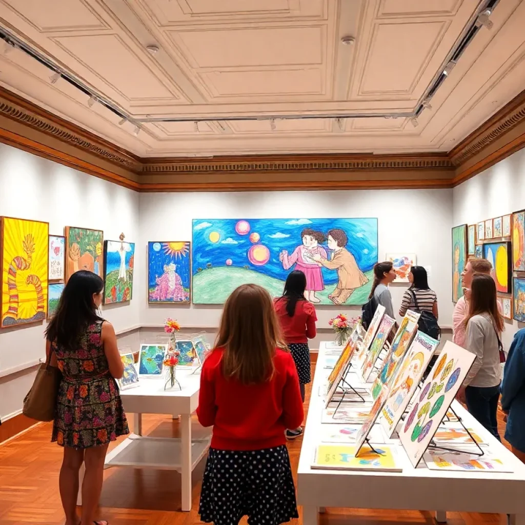 Artworks displayed at the Nashville Student Art Exhibition