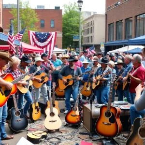 Gathering of musicians and fans celebrating Nashville's music legends