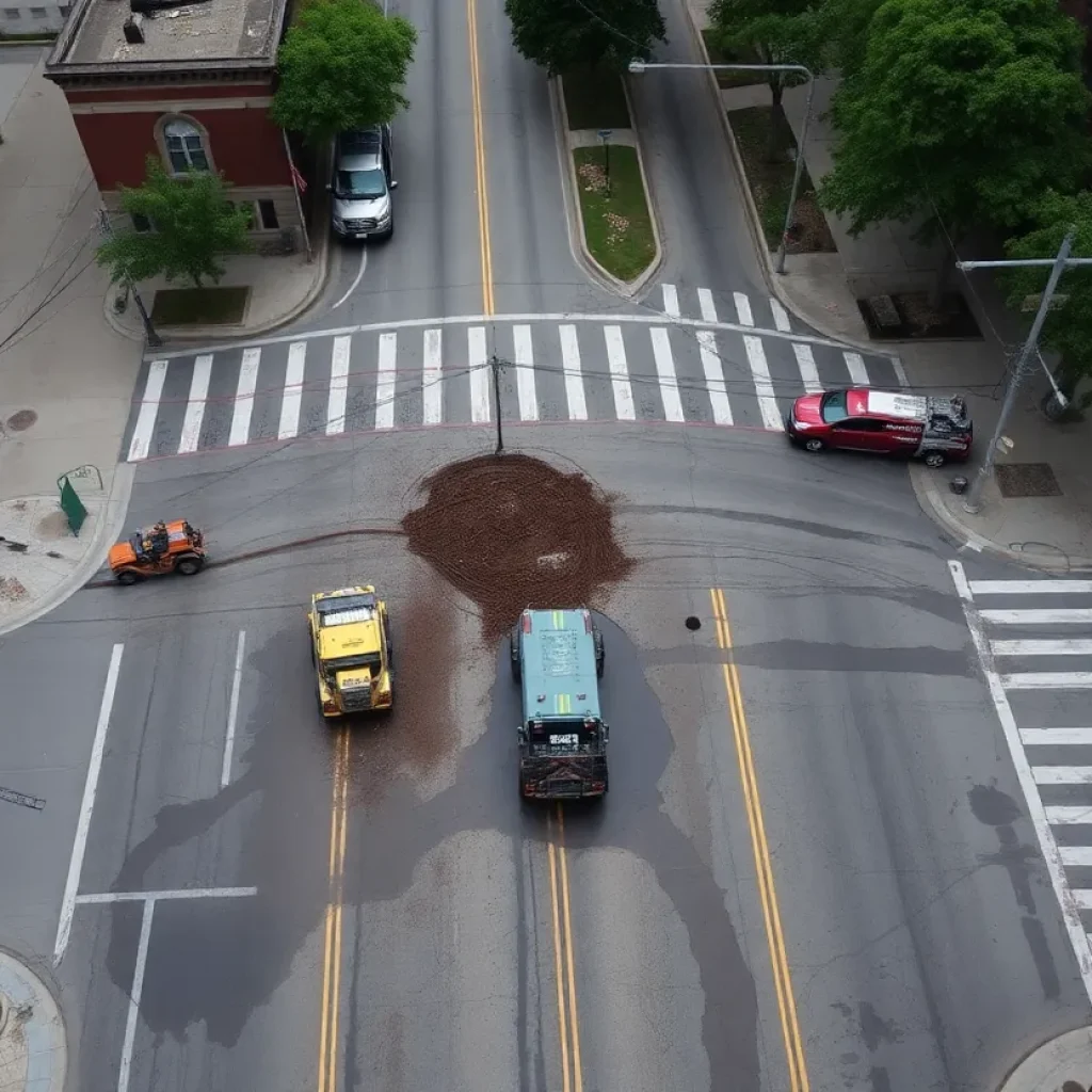 Metro Water Services repairing a water main break in Nashville