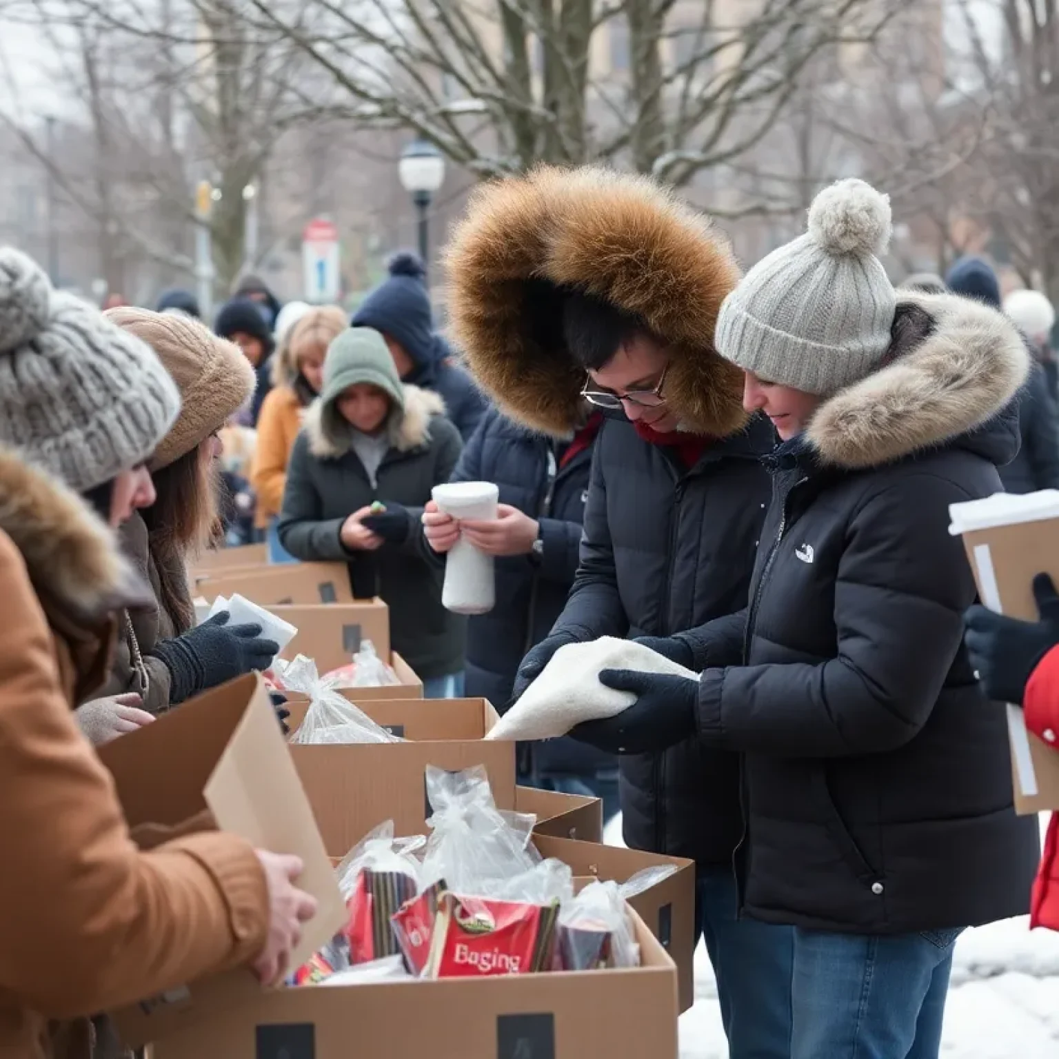 Volunteers providing winter supplies to the unhoused in Nashville