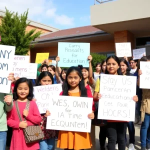 Students protesting educational policies in Oklahoma