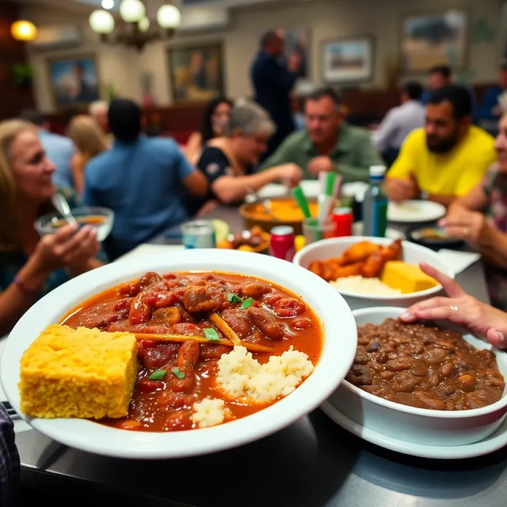 Guests enjoying a culinary feast at the Red Beans Road Show