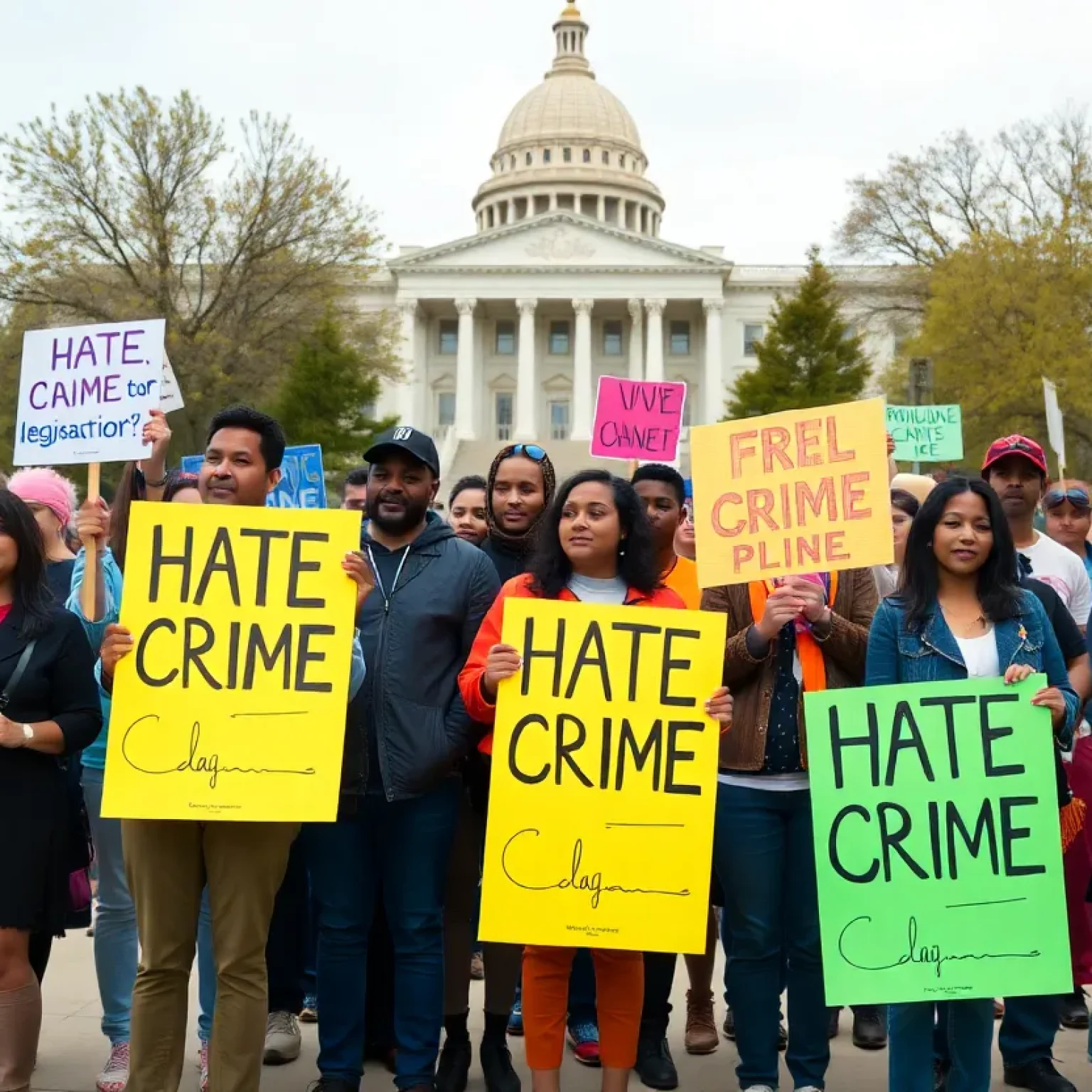 Protesters advocating for the PEACE Act in front of the Tennessee State Capitol