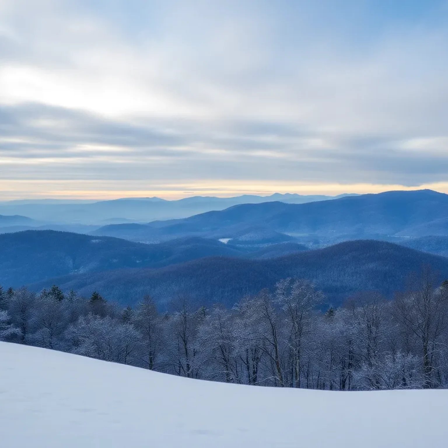 Snowy landscape of Tennessee in winter