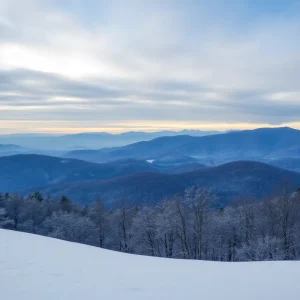 Snowy landscape of Tennessee in winter