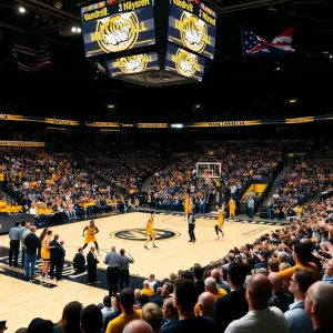 Vanderbilt Commodores competing against Missouri Tigers in basketball