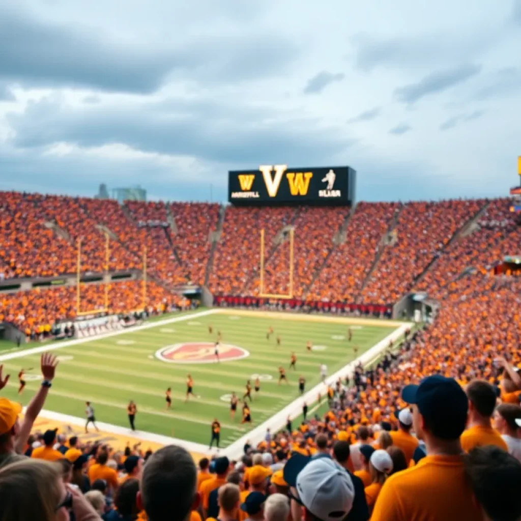 Fans cheering at Vanderbilt University Senior Day football game