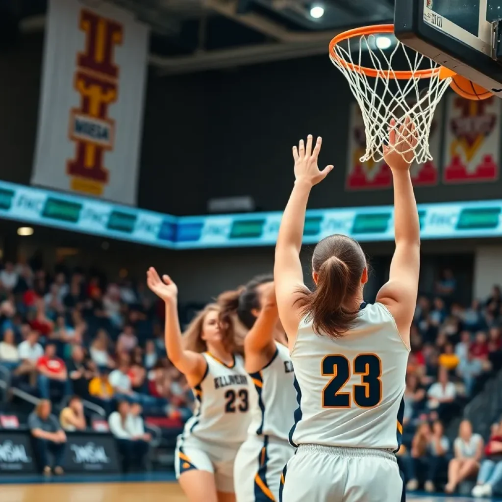 Vanderbilt women's basketball team playing in an intense game with fans cheering in the background