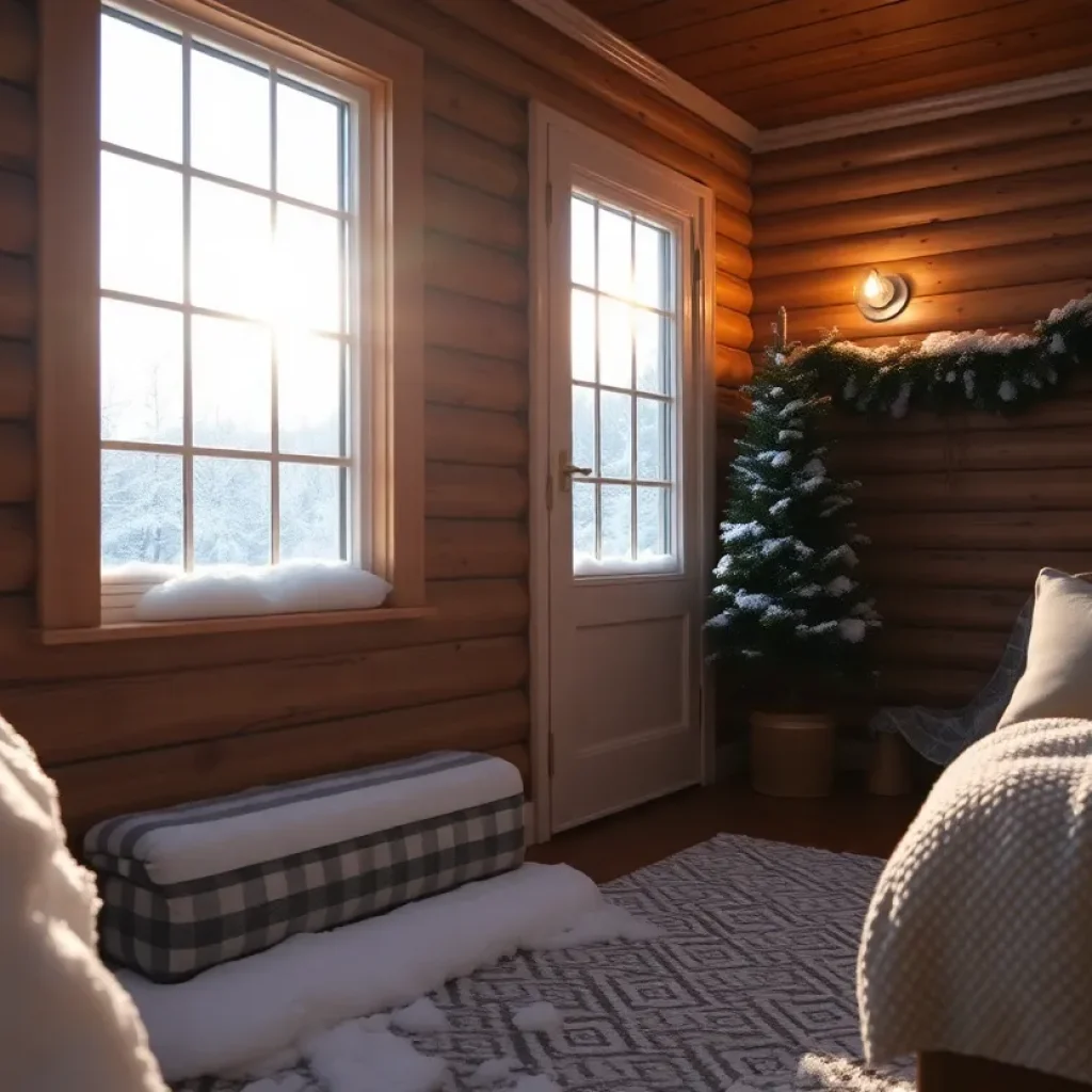 A cozy home in winter, highlighting energy efficiency measures