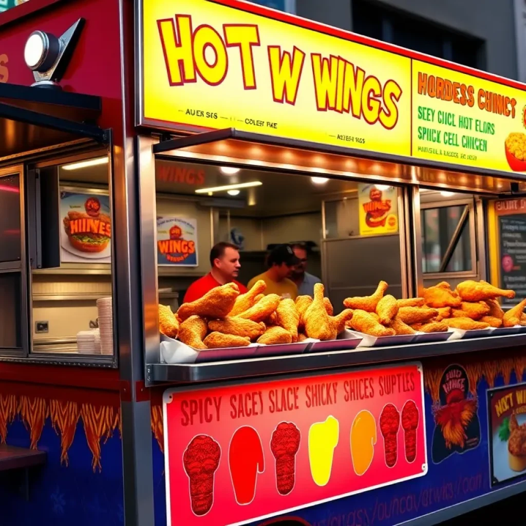 Hot Ones Food Truck serving spicy hot wings