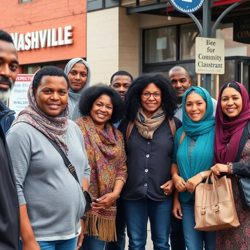 Diverse group of immigrants representing Nashville's community