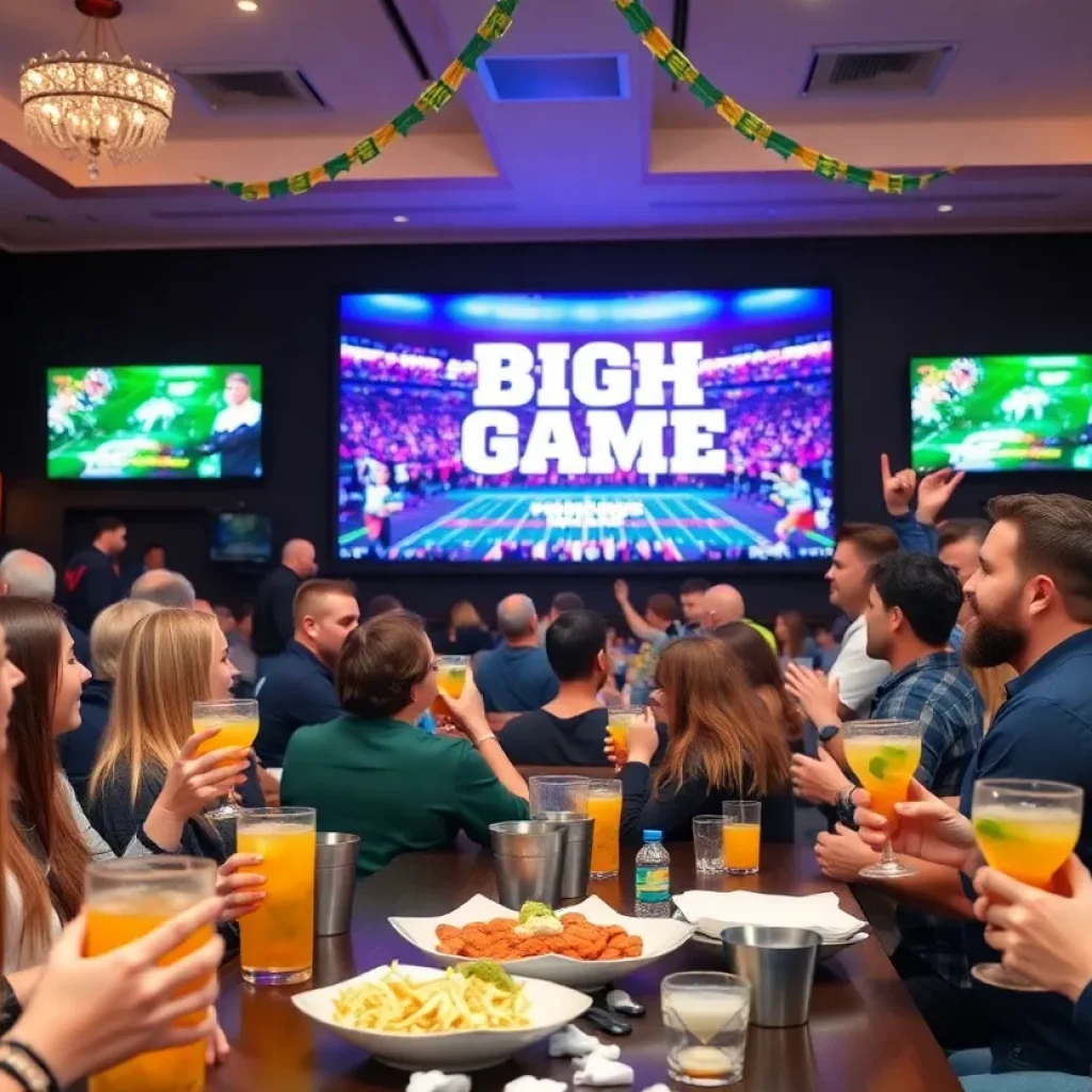 Fans enjoying the Big Game watch party at Category 10 in Nashville