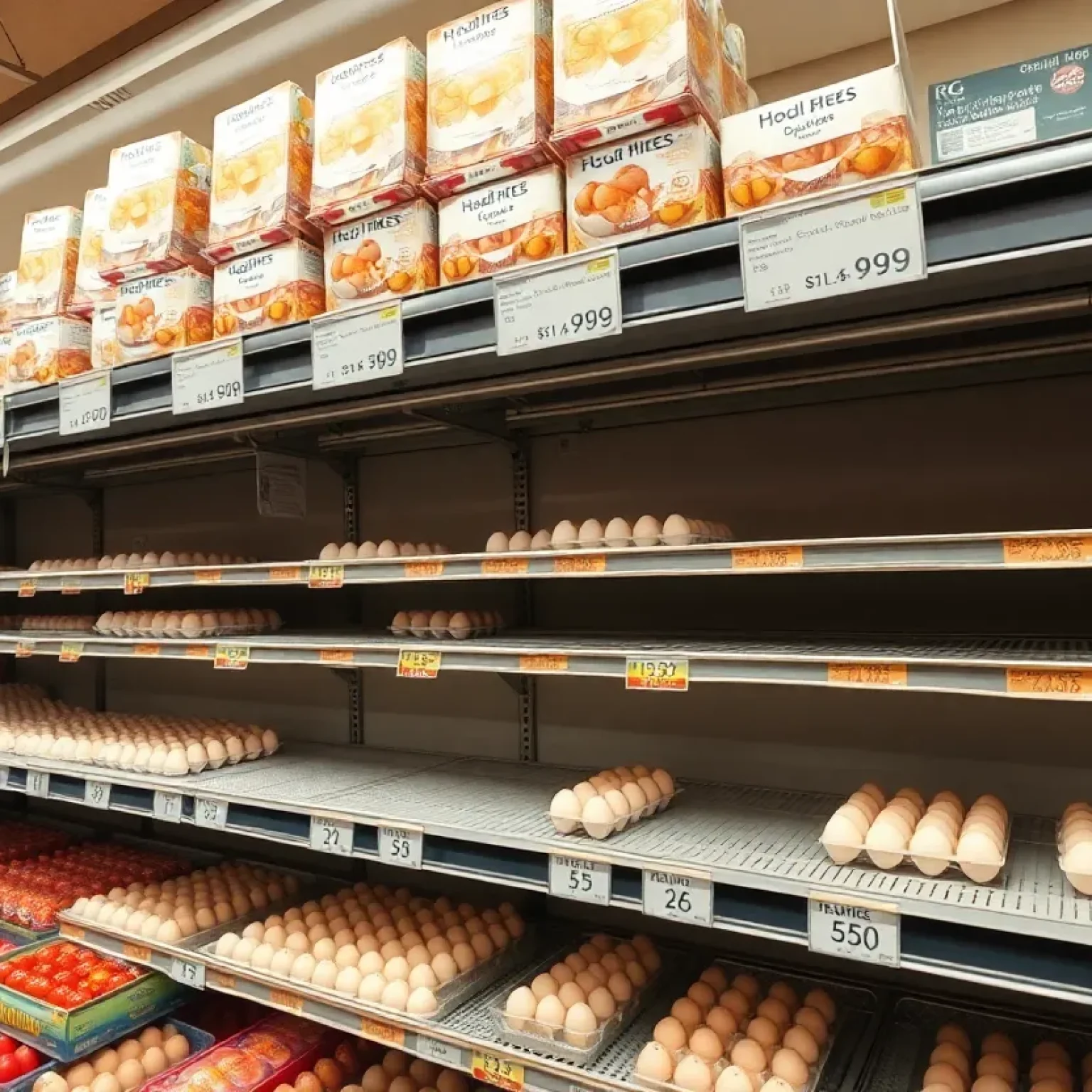 Empty egg shelves in Nashville grocery store