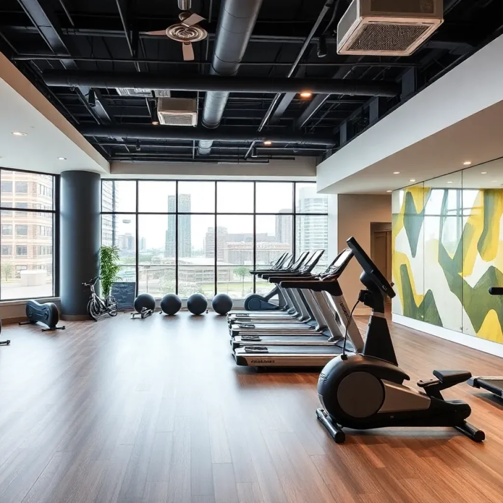 Luxury fitness club interior at Equinox Nashville