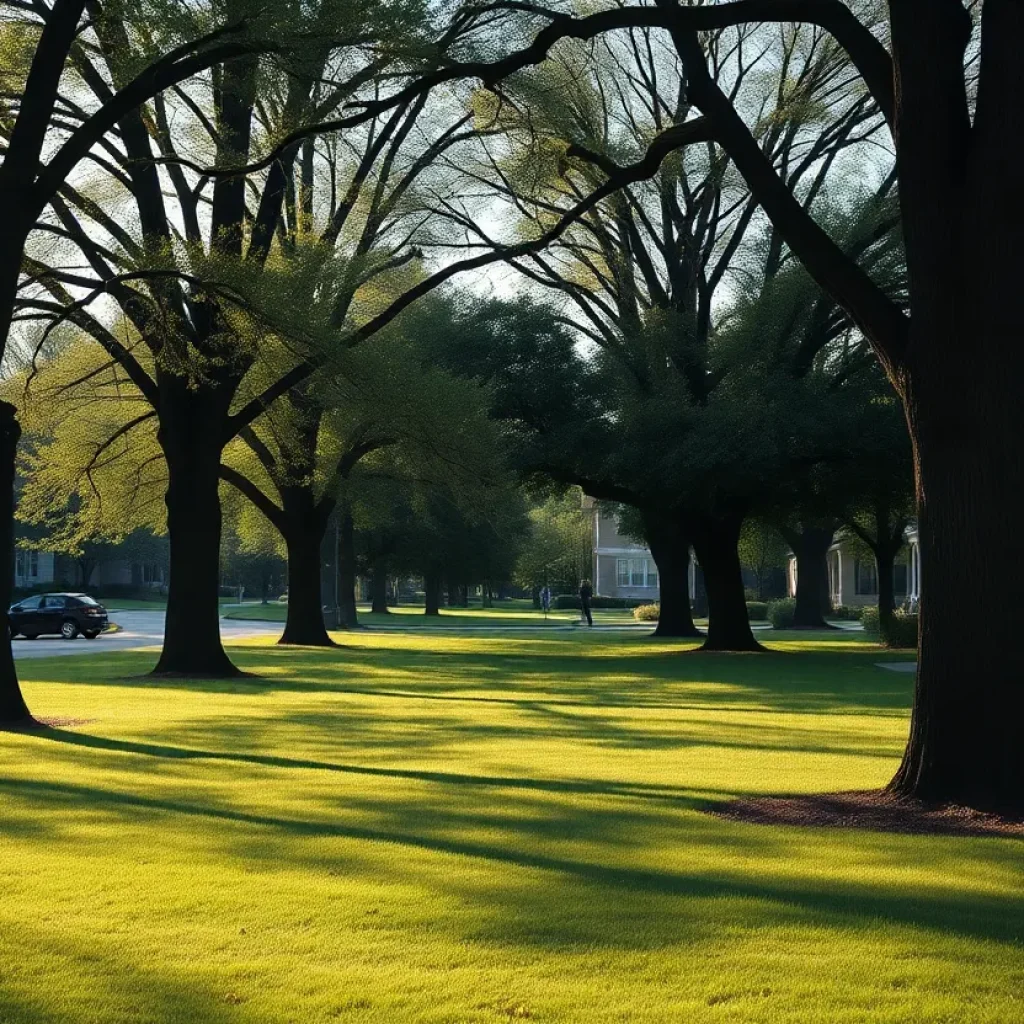 A tranquil Nashville park representing lost safety due to dog attacks.